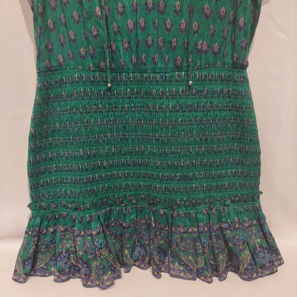 Veronica Beard Womens Kelly Green Paisley Brindelle Mini Dress Size 10 NWOT - Picture 6 of 16